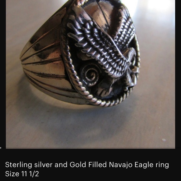Sterling silver Gold filled Navajo ring 11.5 - Picture 8 of 8